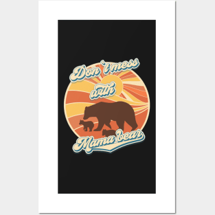 Don't mess with mama bear Groovy retro gift Posters and Art